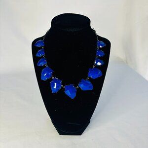 Bold Blue Chunky Beaded Statement Necklace